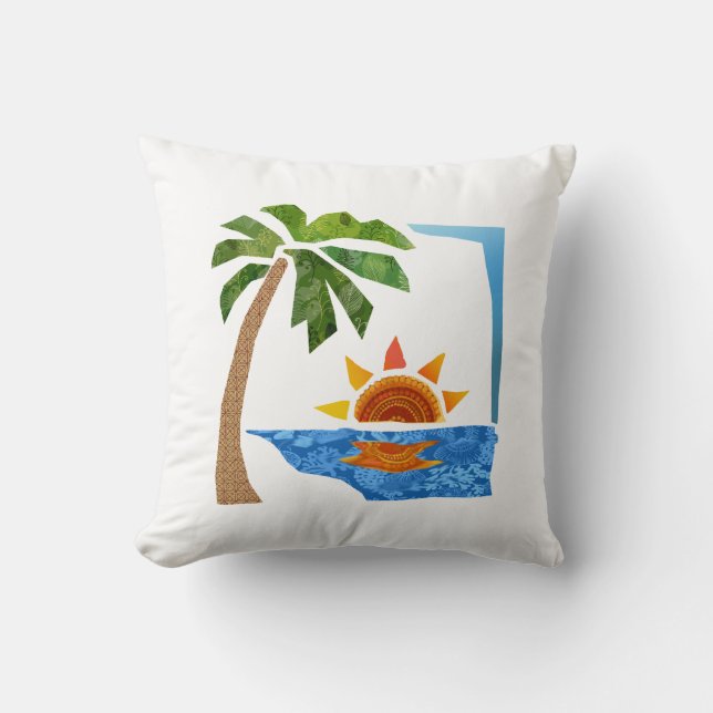 Palm, Sun & Sea Cushion (Front)