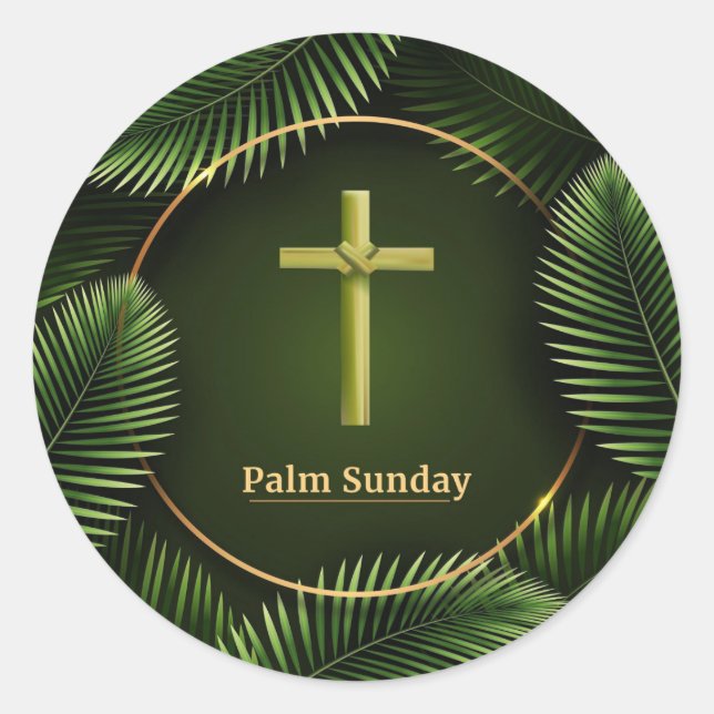 Palm Sunday Classic Round Sticker (Front)
