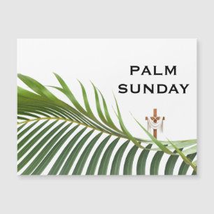 Palm Sunday Cross with Green Palm Frond 