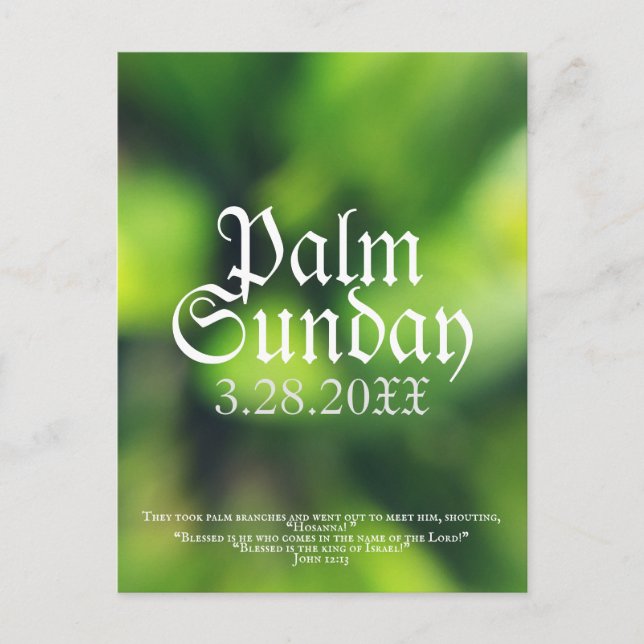 Palm Sunday in Green Postcard (Front)