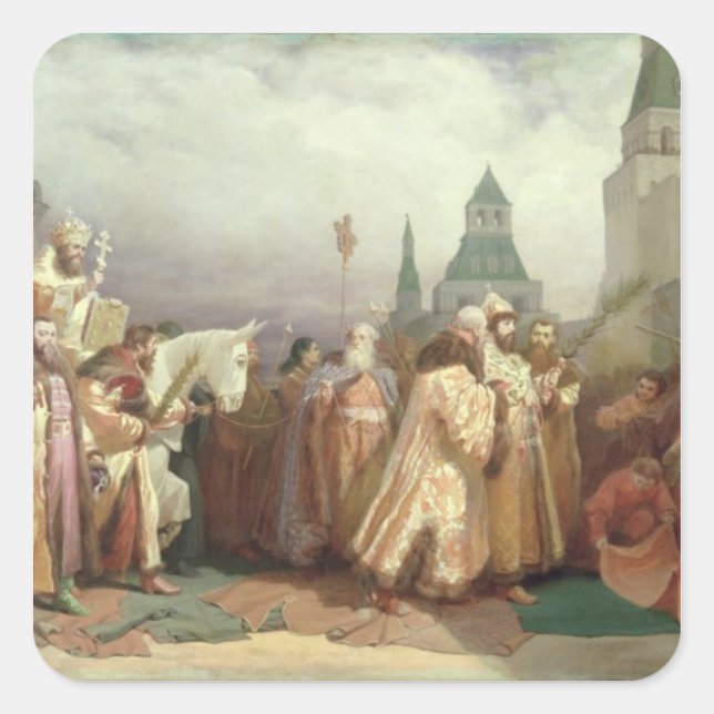 Palm Sunday Procession Square Sticker (Front)