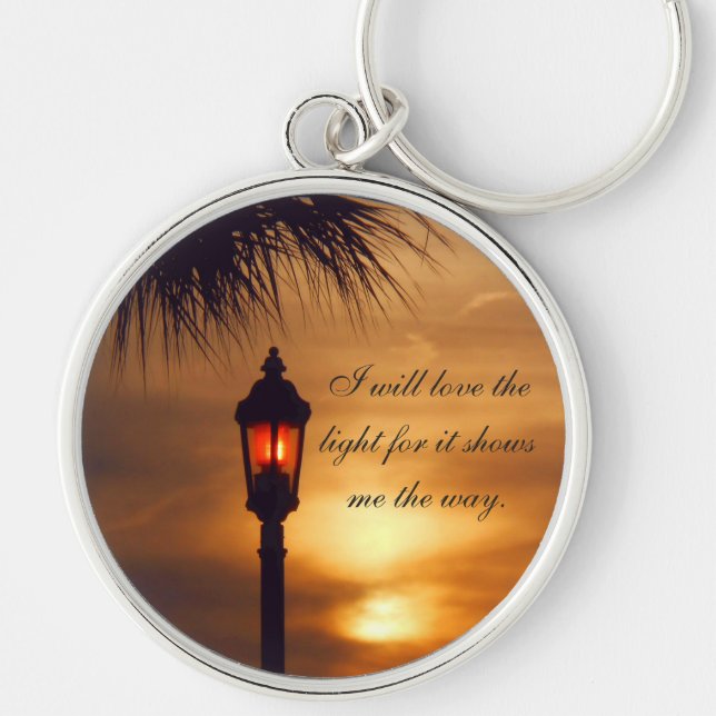 Palm Sunset Lantern Customisable Key Chain (Front)