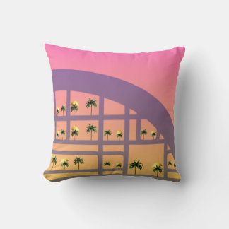 Palm Sunset Pattern Throw Pillow 16" x 16"