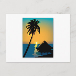 Palm Sunset Postcard