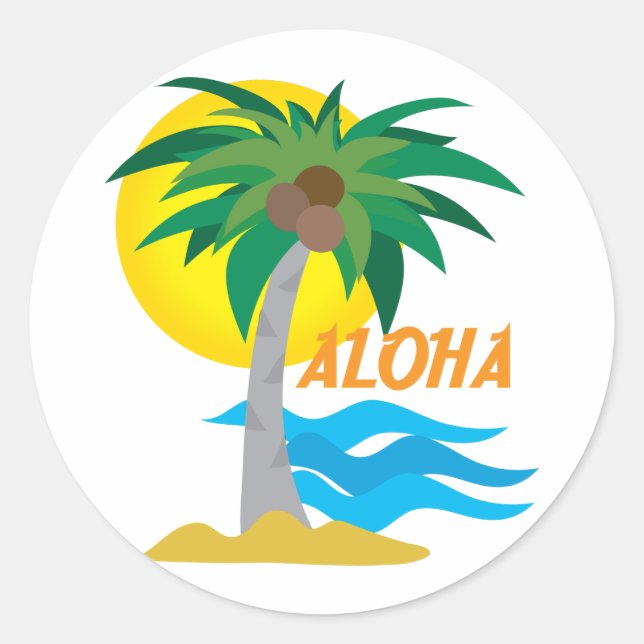 Palm Tree 1 Classic Round Sticker (Front)