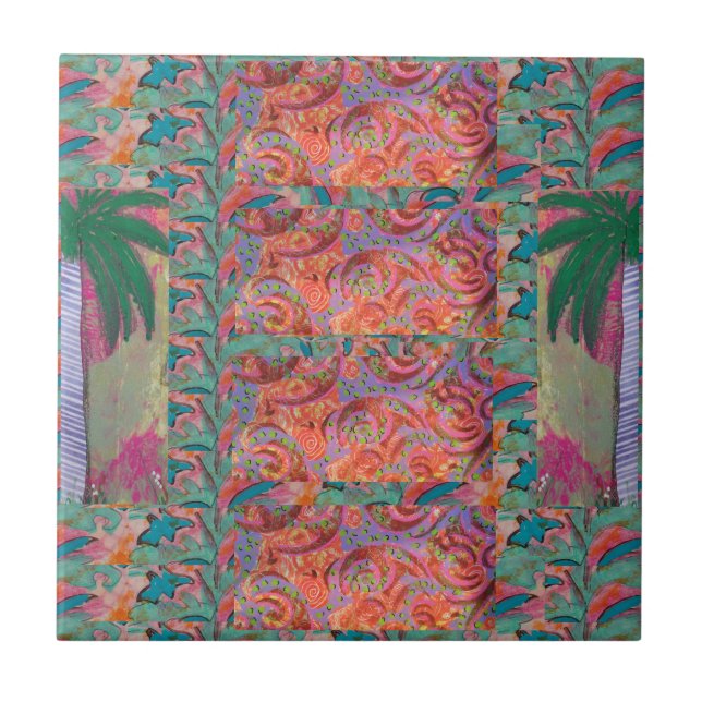 Palm Tree Abstract Tile (Front)