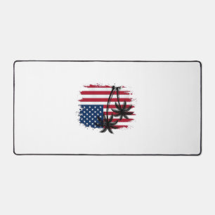 Palm Tree American Flag Patriotic Beach Vector Art Desk Mat