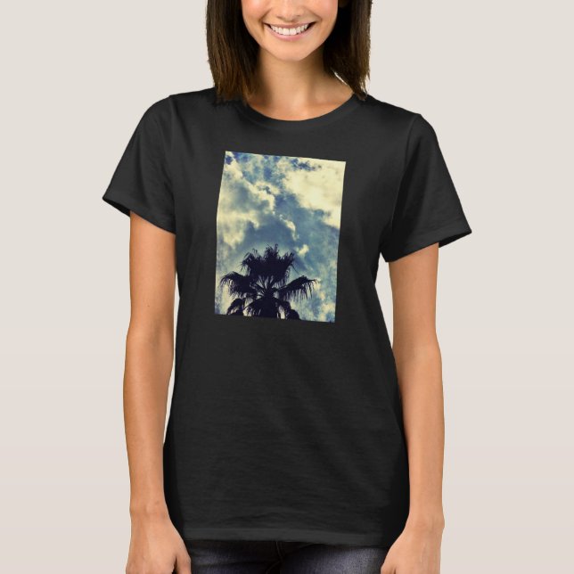 Palm tree and clouds Bella v-neck t-shirt (Front)