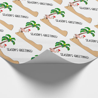 Palm Tree and Flamingos Tropical Christmas Wrapping Paper