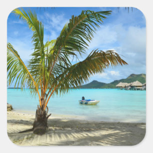 Palm tree and overwater resort sticker