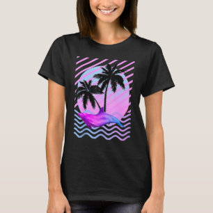 Palm Tree And Vaporwave In Aesthetic 80s T-Shirt