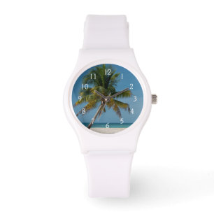 Palm tree and white sand beach 2 watch
