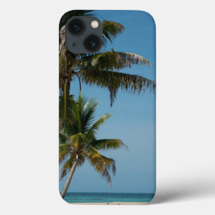 Palm tree and white sand beach iPhone 13 case