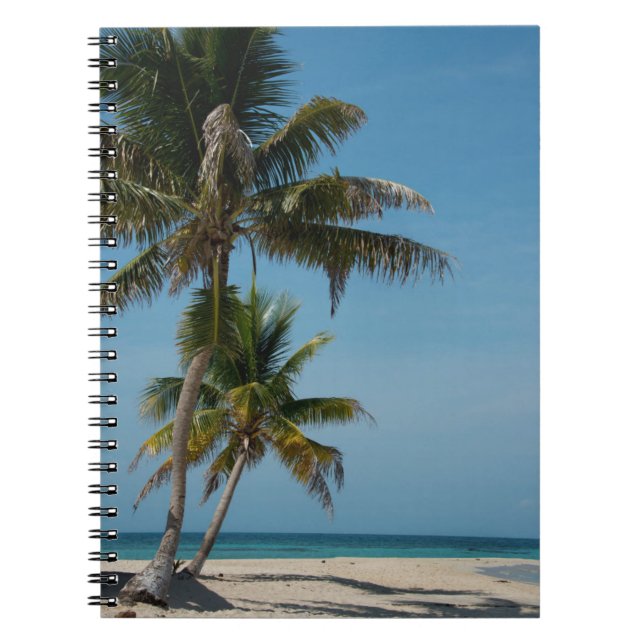 Palm tree and white sand beach notebook (Front)