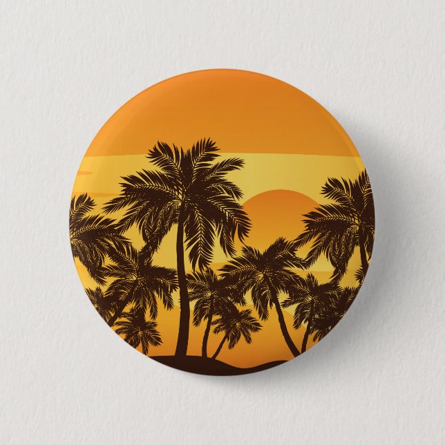 Palm Tree at Sunset 6 Cm Round Badge (Front)