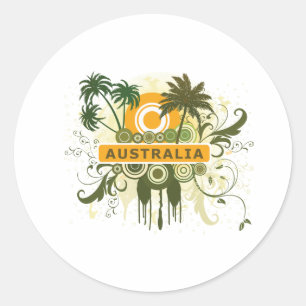 Palm tree Australia Classic Round Sticker