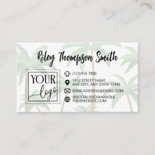 Palm Tree Background Add Logo & Photo Business Card