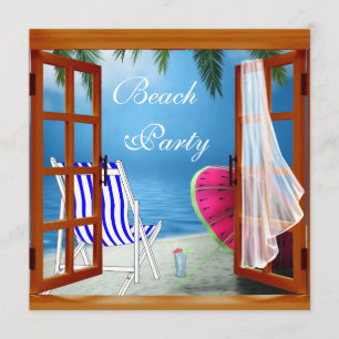 Palm Tree Beach Adult Beach Party Invitation
