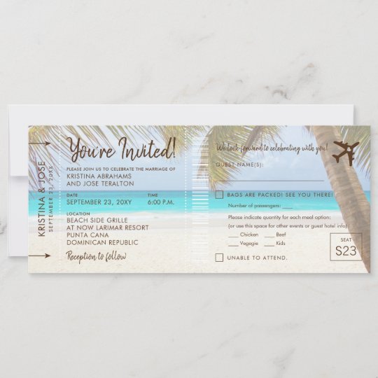 Plane Ticket Wedding Invitation Template from rlv.zcache.co.uk
