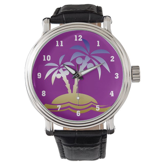 Palm Tree Beach Design Watches (Front)