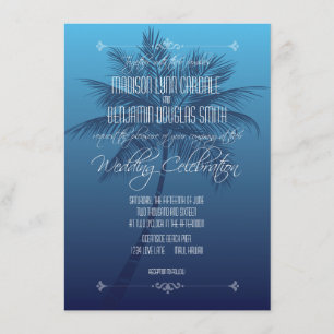 Palm Tree Beach Destination Wedding Invitations