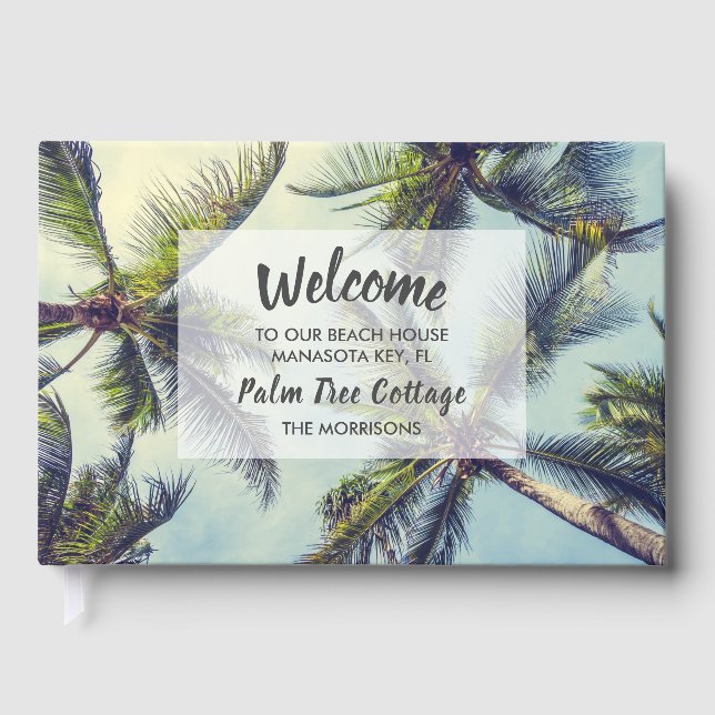 Palm Tree Beach House Vacation Rental Home Welcome Guest Book (Front)