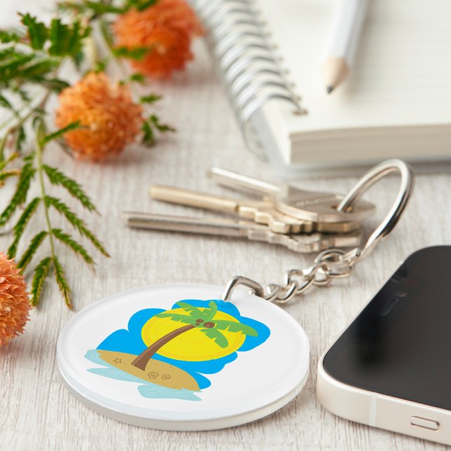 Palm Tree Beach Key Ring (Creator Uploaded)