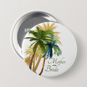 Palm Tree Beach Mother of the Bride Button