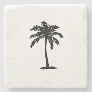 Palm Tree Beach Nautical Tropical Stone Coaster