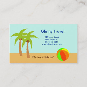 Palm Tree Beach Ocean Business Card Template