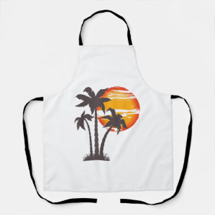Palm Tree Beach Ocean Summer Vacation Sunset Parad Apron