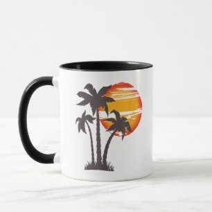Palm Tree Beach Ocean Summer Vacation Sunset Parad Mug