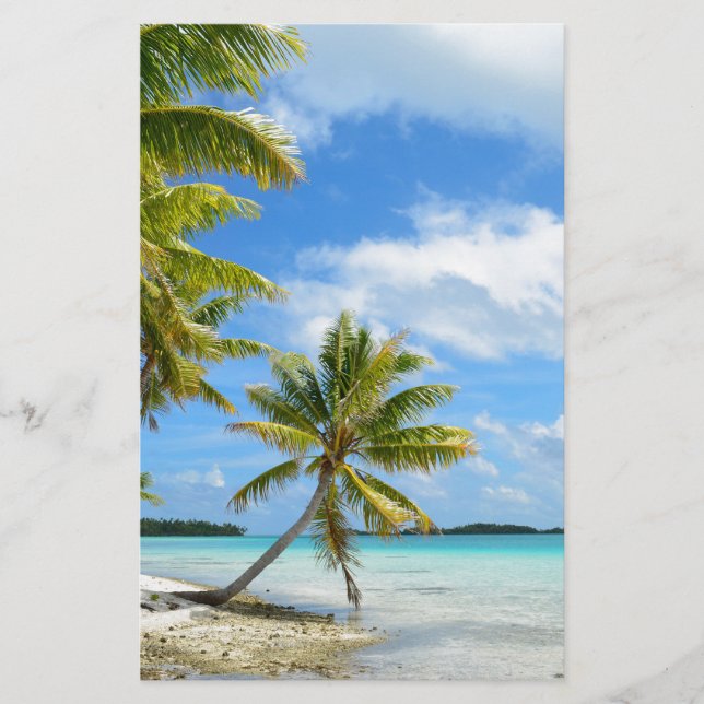 Palm tree beach stationery (Front)