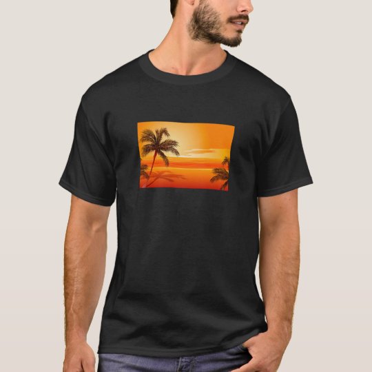 Palm Tree Beach Sunset T-Shirt