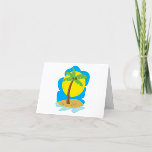Palm Tree Beach Thank You Card