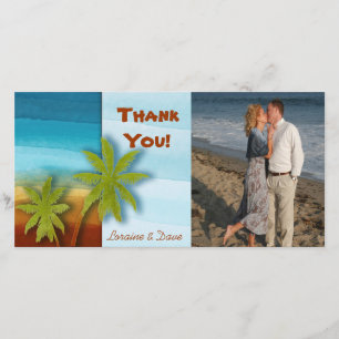 Palm Tree / Beach theme wedding / event Thank You Card