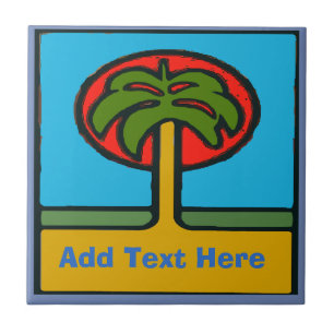 Palm Tree  Beach,  Tile, add or edit  text Tile