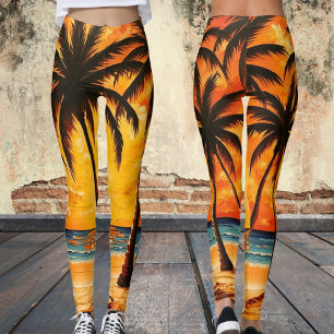 Palm Tree Beach Tropical  Leggings