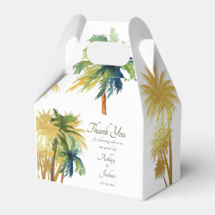 Palm Tree Beach Wedding Bridal Shower Favor Boxes