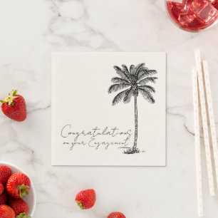 Palm Tree Beach Wedding Engagement Congratulations Napkin