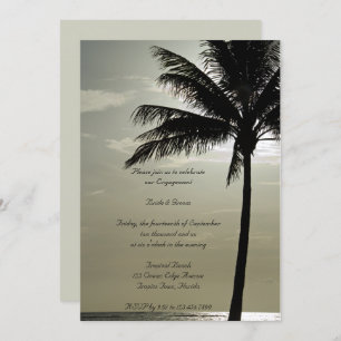 Palm Tree Beach Wedding Engagement Party Invite