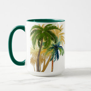 Palm Tree Beach Wedding Favour Mug