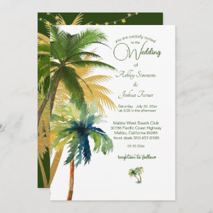 Palm Tree Beach Wedding  Invitation
