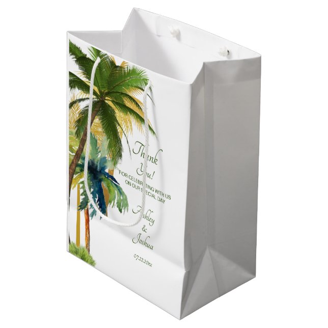 Palm Tree Beach Wedding  Medium Gift Bag (Front Angled)