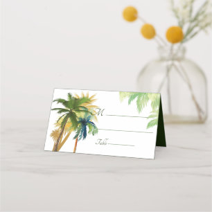 Palm Tree Beach Wedding Place Card