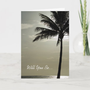 Palm Tree Beach Will You Be My Bridesmaid Invitation