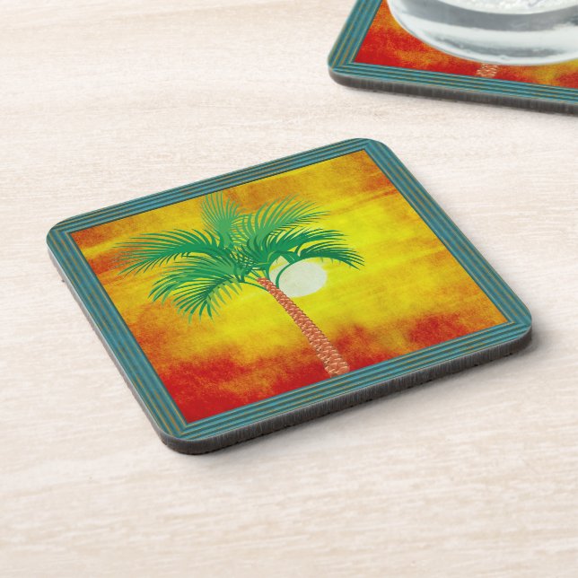 Palm Tree Beverage Coaster (Left Side)