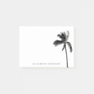 Palm Tree Black & White Personalized Minimalist  Post-it Notes