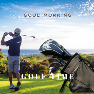 Palm Tree Blue White Tropical Elegant Monogram  Golf Head Cover