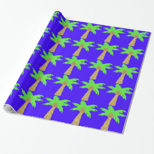 Palm Tree Blue Wrapping Paper